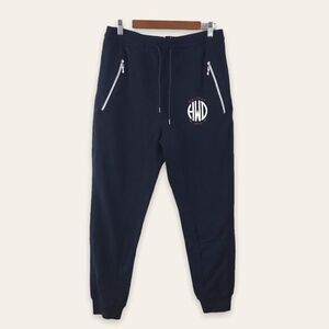Halfway Dead HWD Men's L Logo Jogger Sweatpants‎ Black Comfy Casual Loungewear